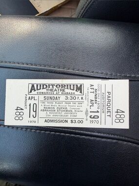 ticket stub for the third planet from the sun at auditorium theatre